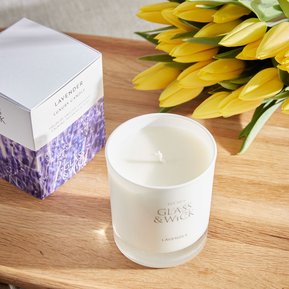Glass and Wick Lavender Candle