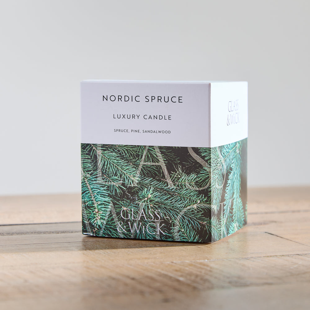 Glass and Wick Nordic Pine Candle